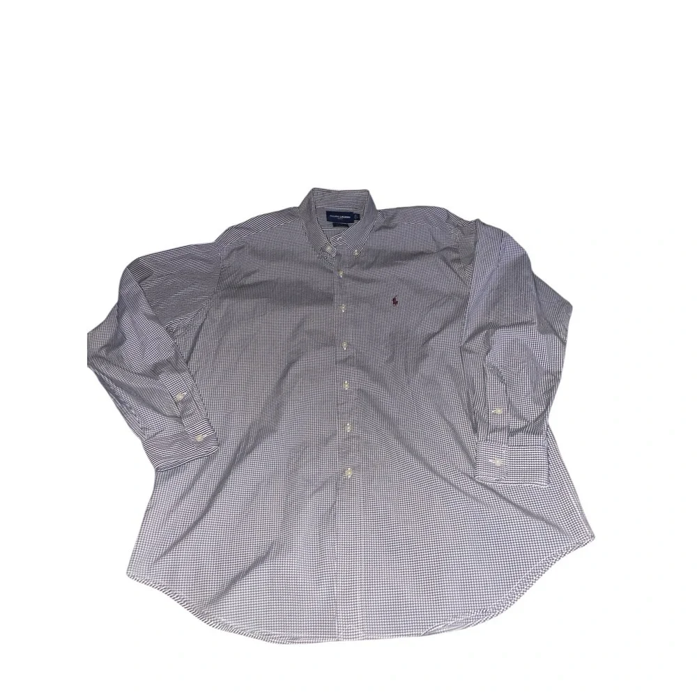 Ralph Lauren Golf Men's Tilden Shirt Large Black Checkered Long Sleeve Pony Logo